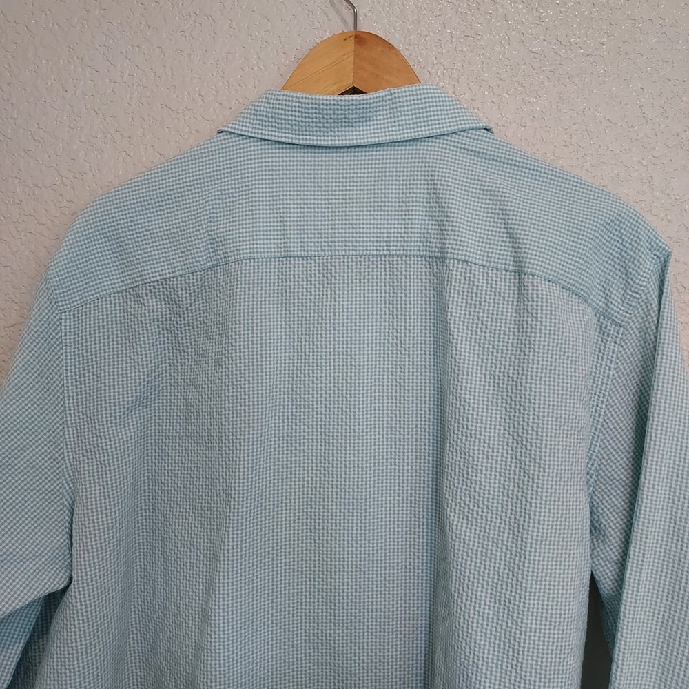 Banana Republic Mint Green Plaid Long Sleeve Button Up Size XL - Picture 7 of 10